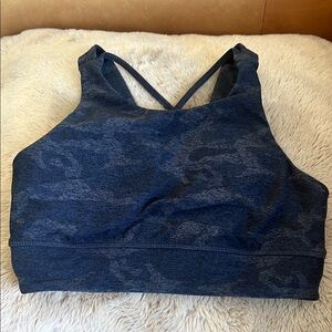 Vuori Blue Racerback Sports Bra with Crisscross Straps